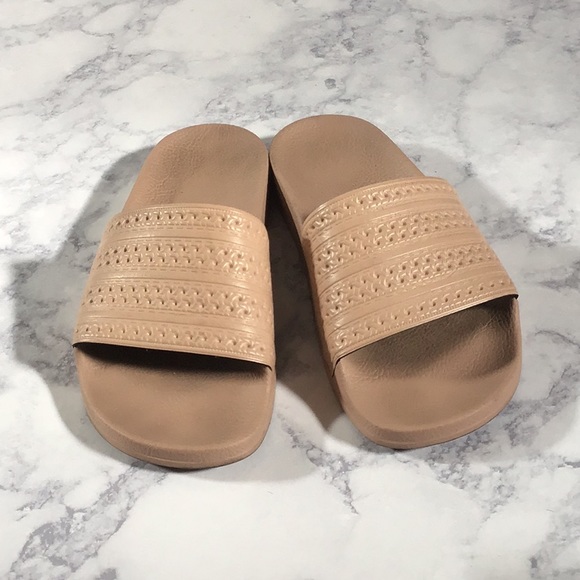 Adidas Pink Nude Slides Sandals Rose 